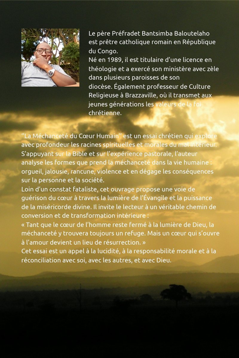 Quatrième de couverture de La Méchanceté du Cœur Humain, avec la présentation de l'essai et une courte biographie de l'auteur